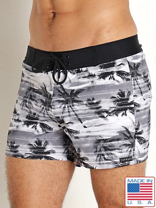 Model in turks print Sauvage Retro Nylon/Lycra Swim Short