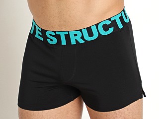 Model in black/turquoise Private Structure Modality Enhancing Short