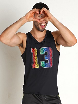 Model in black Cell Block 13 Pride '22 Tank Top