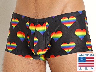 Model in proud hearts Rick Majors Low Rise Swim Trunk