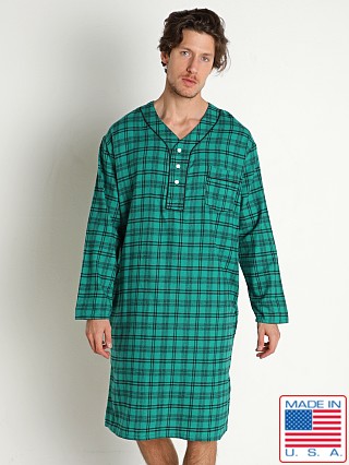 Model in green Go Softwear Lumberjack Flannel Nightshirt