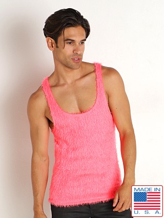 Model in neon pink Rick Majors Shagalicious Tank Top