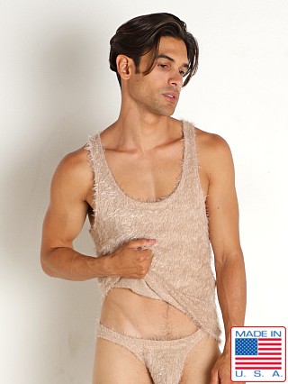 Model in oatmeal Rick Majors Shagalicious Tank Top