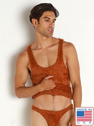 Model in rust Rick Majors Shagalicious Tank Top