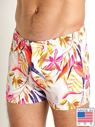 Model in oahu orchids LASC Malibu Swim Shorts