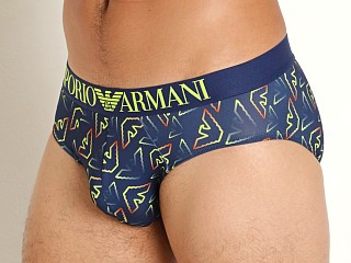 Model in eagles ink Emporio Armani All Over Eagle Microfiber Brief