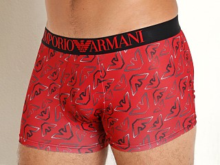 Model in eagles red Emporio Armani All Over Eagle Microfiber Trunk