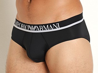 Model in black Emporio Armani Essential Microfiber Brief