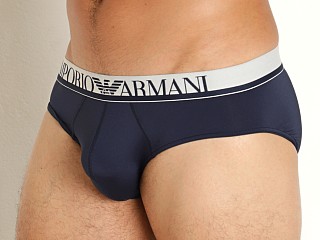 Model in marine Emporio Armani Essential Microfiber Brief