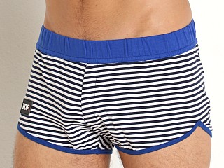 Model in blue TOF Paris Sailor Shorts