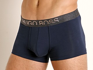 Model in navy Hugo Boss Identity Trunk