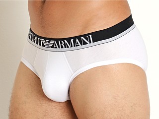 Model in white Emporio Armani The New Icon Brief