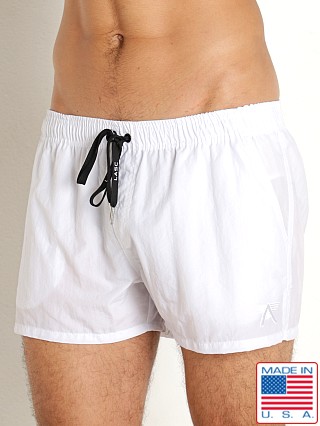 Model in white LASC Quick-Dry Taslan 3" Swim Shorts