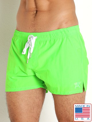 Model in lime LASC Quick-Dry Taslan 3" Swim Shorts