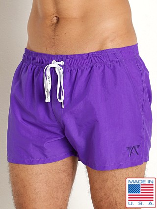 Model in purple LASC Quick-Dry Taslan 3" Swim Shorts