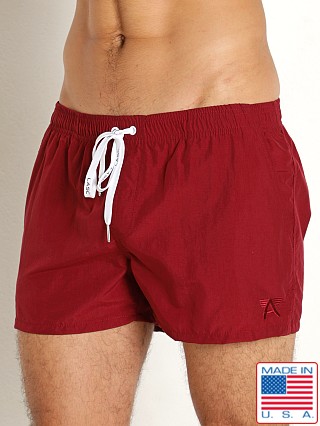 Model in burgundy LASC Quick-Dry Taslan 3" Swim Shorts