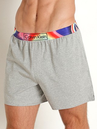 Model in grey heather Calvin Klein Reimagined Heritage Pride Lounge Short