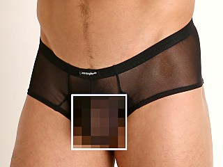 Model in black Joe Snyder Cheek Trunk  Mesh