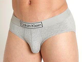 Model in grey heather Calvin Klein Reimagined Heritage Hip Brief