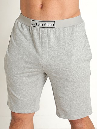 Model in grey heather Calvin Klein Reimagined Heritage Sleep Short