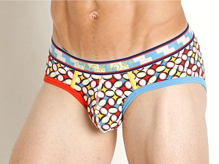 Model in carnaby print CockSox Contour Pouch Mod Sports Brief