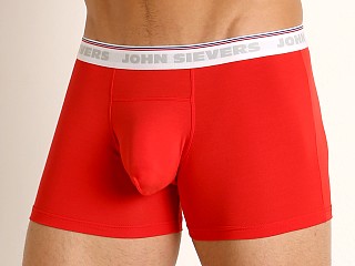 Model in risky red John Sievers RETRO Natural Pouch Boxer Briefs