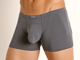 Model in steel grey John Sievers LUX Natural Pouch Low Rise Trunk