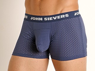 Model in navy John Sievers STRETCH MESH Natural Pouch Boxer Briefs