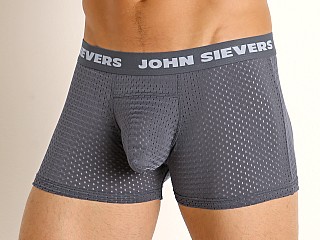 Model in steel grey John Sievers STRETCH MESH Natural Pouch Boxer Briefs