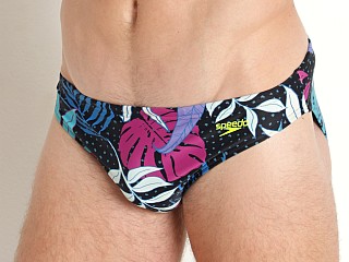 Model in fuchsia Speedo Hothouse Floral Solar 1" Swim Brief