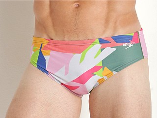 Model in block tropics Speedo One Print Swim Brief