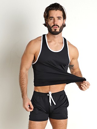 Complete the look: LASC Pique Mesh Hero Ringer Tank Top Black/White