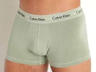 Model in eco green Calvin Klein Cotton Stretch Mineral Dye Low Rise Trunk