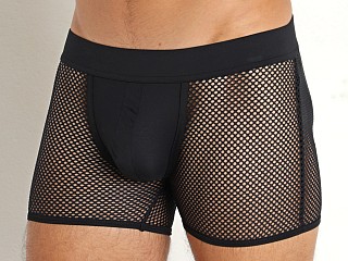 Model in black TOF Paris Circuit Mesh Jock Shorts