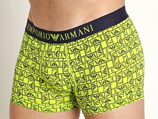 Model in lime ewa logo Emporio Armani All Over Logo Trunk