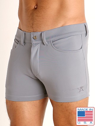 Model in silver LASC Retroactive Scouting Shorts