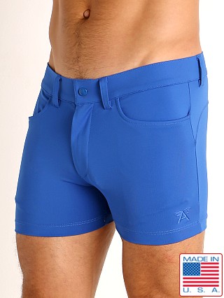 Model in royal LASC Retroactive Scouting Shorts