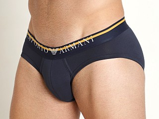 Model in marine Emporio Armani Underlined Logo Brief