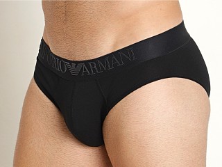 Model in black Emporio Armani Rubber Pixel Brief