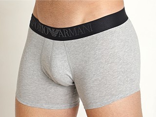 Model in grey melange Emporio Armani Rubber Pixel Trunk