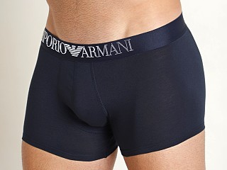 Model in marine Emporio Armani Rubber Pixel Trunk