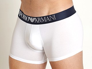 Model in white Emporio Armani Rubber Pixel Trunk