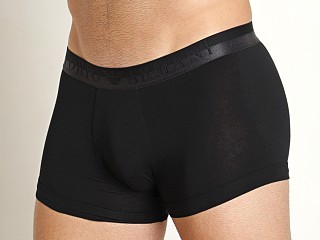 Model in black Emporio Armani Christmas Shiny Logo Trunk