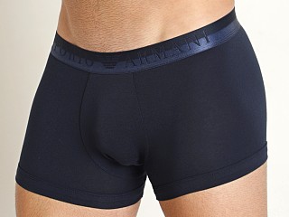 Model in marine Emporio Armani Christmas Shiny Logo Trunk