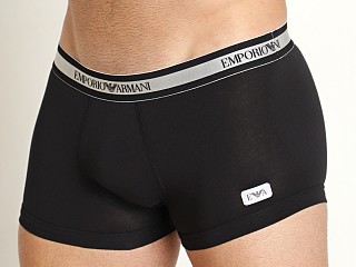 Model in black Emporio Armani Shiny Logoband Trunk