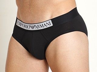 Model in black Emporio Armani Logo Label Brief