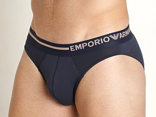 Model in marine Emporio Armani Side Logo Brief