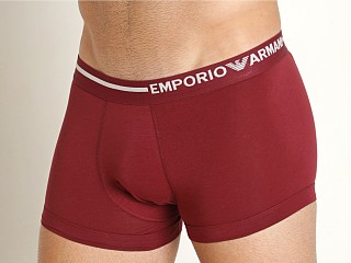 Model in burgundy Emporio Armani Side Logo Trunk