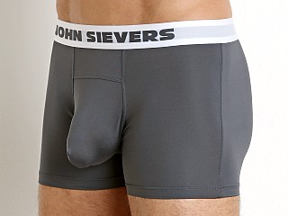 Model in steel grey John Sievers SLEEK Natural Pouch Boxer Briefs