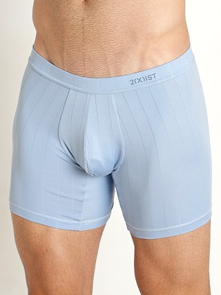 Model in blue fog 2xist Pin Stripe Boxer Brief